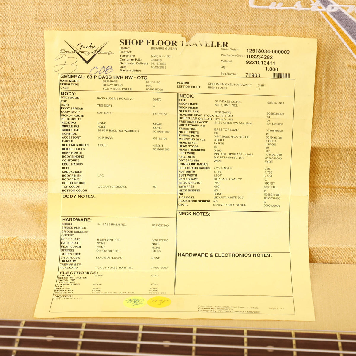 Fender Custom Shop 1963 Precision Bass Heavy Relic Ocean Turquoise — 11