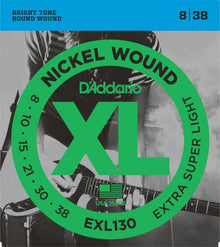 D'Addario Nickel Wound Electric Strings (Extra-Super Light 8-38)
