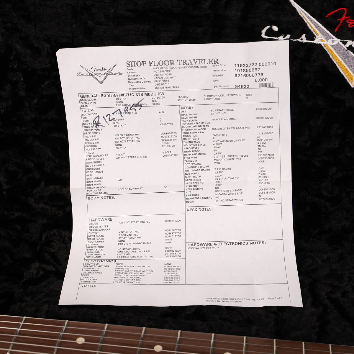 Fender Custom Shop 1960 Stratocaster Relic 3-Tone Sunburst Masterbuilt Dennis Galuszka — 11