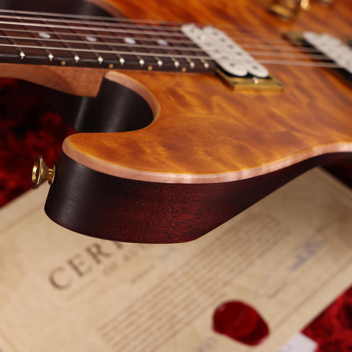 Colletti Guitars Speed of Sound Quilt Maple Top Brazilian Rosewood Fretboard Sunshine Oil Finish — 8