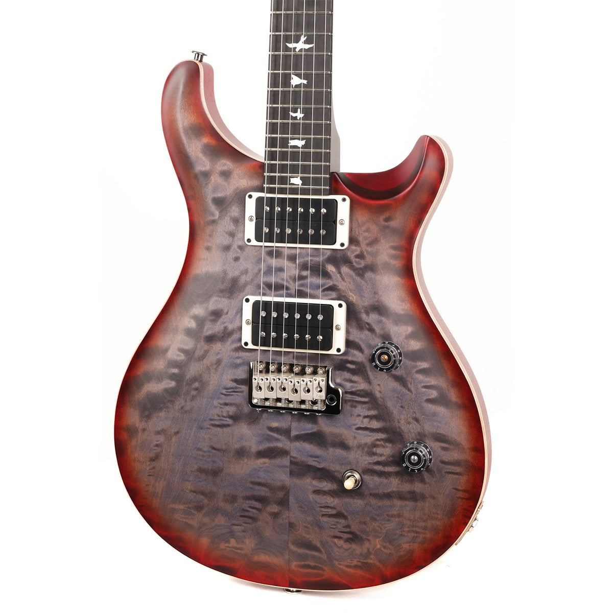 PRS Wood Library CE24 Satin Quilt Top Faded Grey Black Cherry Burst — 7