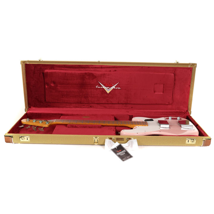 Fender Custom 1955 Precision Bass Relic Electric Bass Guitar Shell Pink