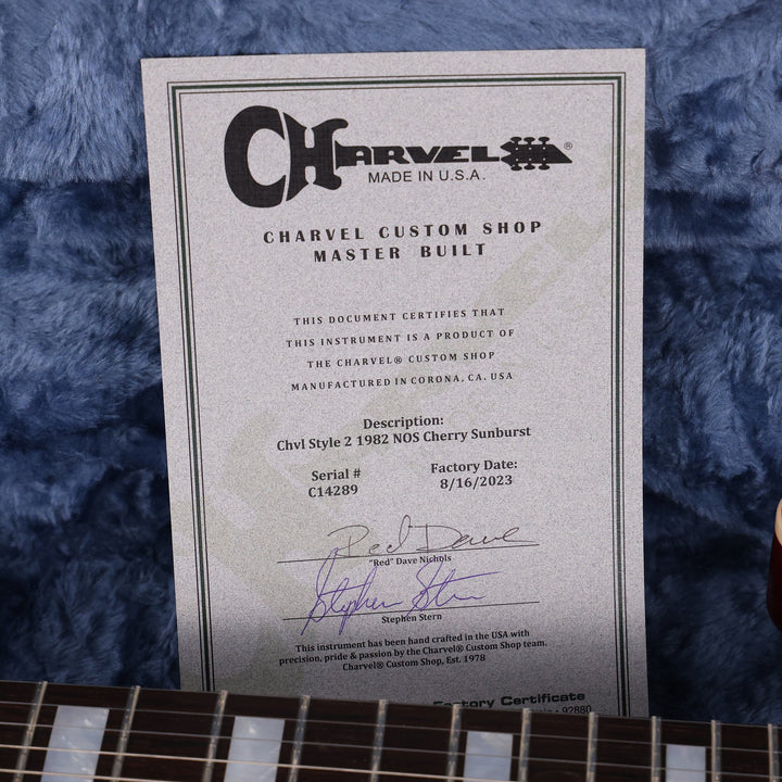 Charvel Custom Shop 1982 Style 2 Stephen Stern Tribute Brazilian Rosewood Cherry Sunburst Used