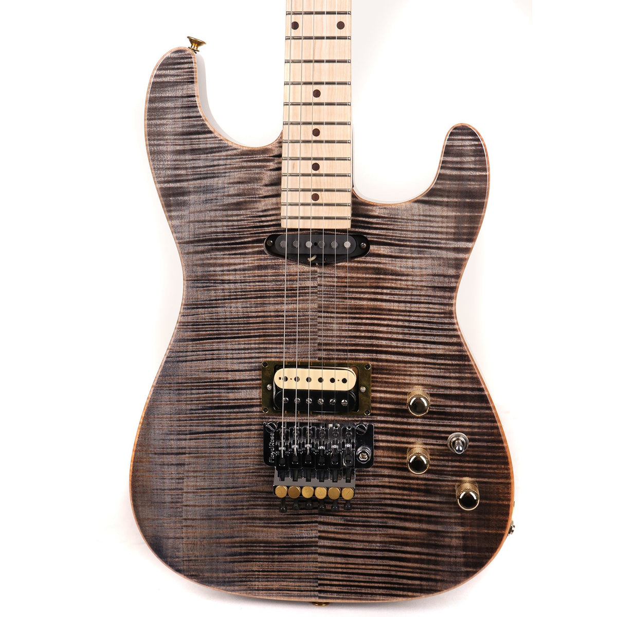 Colletti Guitars Speed of Sound HS Flame Maple Top Charcoal Burst — 1