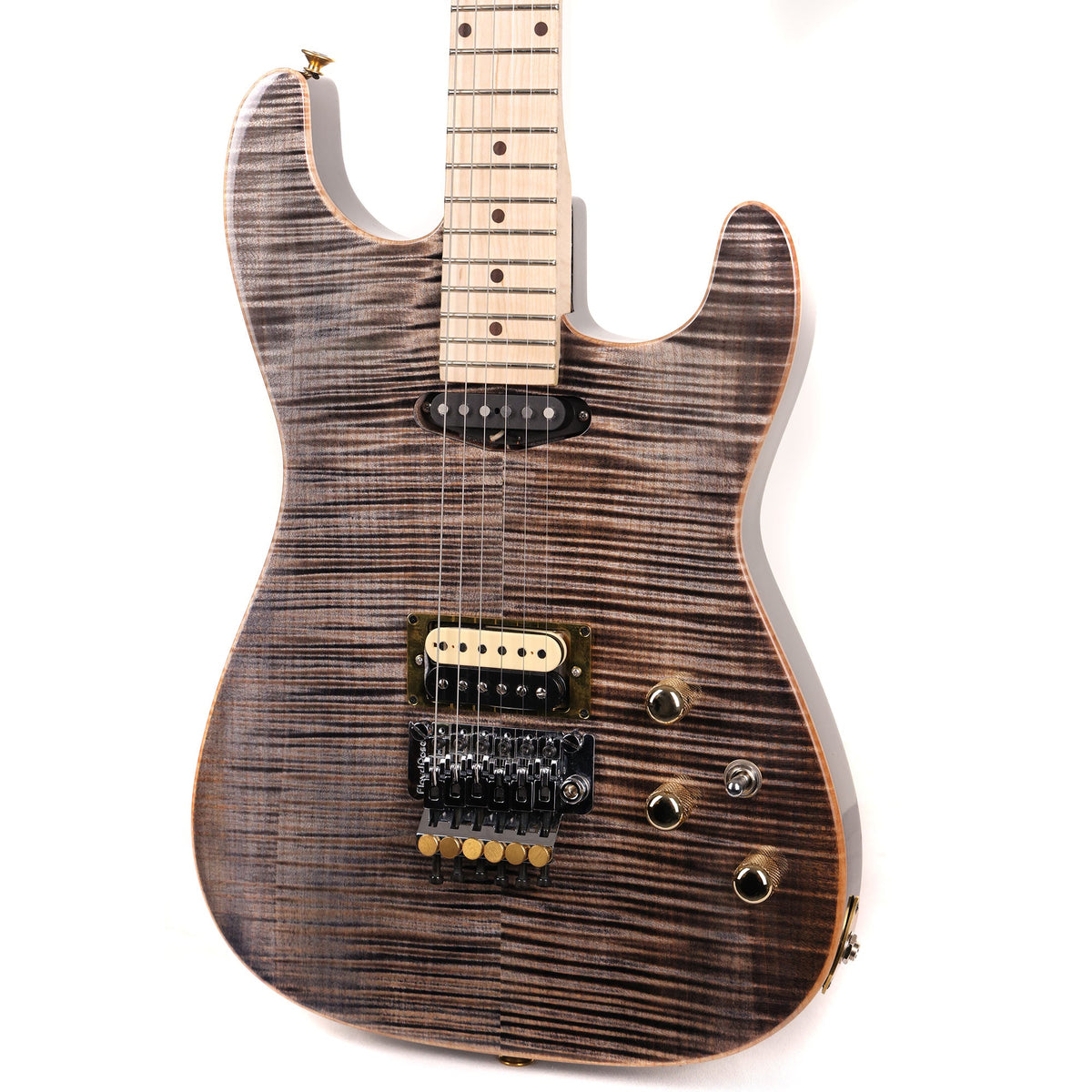 Colletti Guitars Speed of Sound HS Flame Maple Top Charcoal Burst — 7