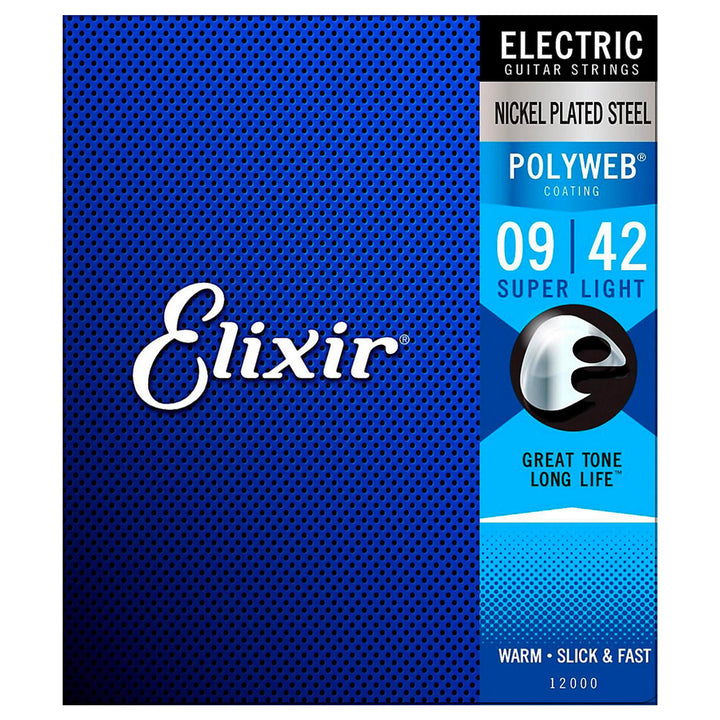 Elixir Polyweb Electric Guitar Strings (Super Light 9-42)