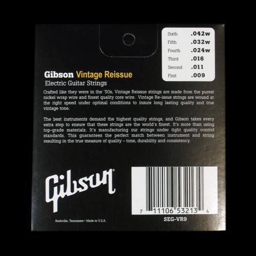 Gibson Vintage Reissue Nickel Wound Electric Strings (Ultra Light 9-42)