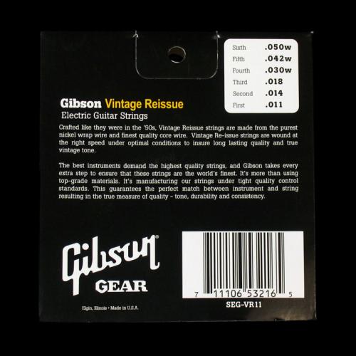 Gibson Vintage Reissue Nickel Wound Electric Strings (Medium Light 11-50)