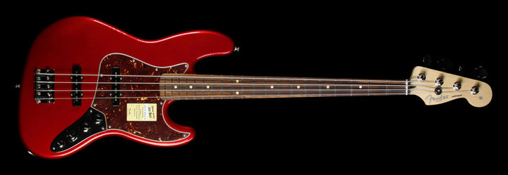 Used Fender Deluxe Active Jazz Bass Electric Bass Guitar Candy Apple Red