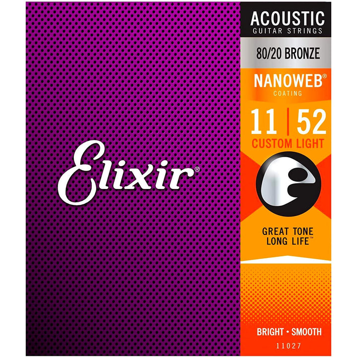 Elixir Nanoweb Acoustic Strings (Custom Light 11-52)