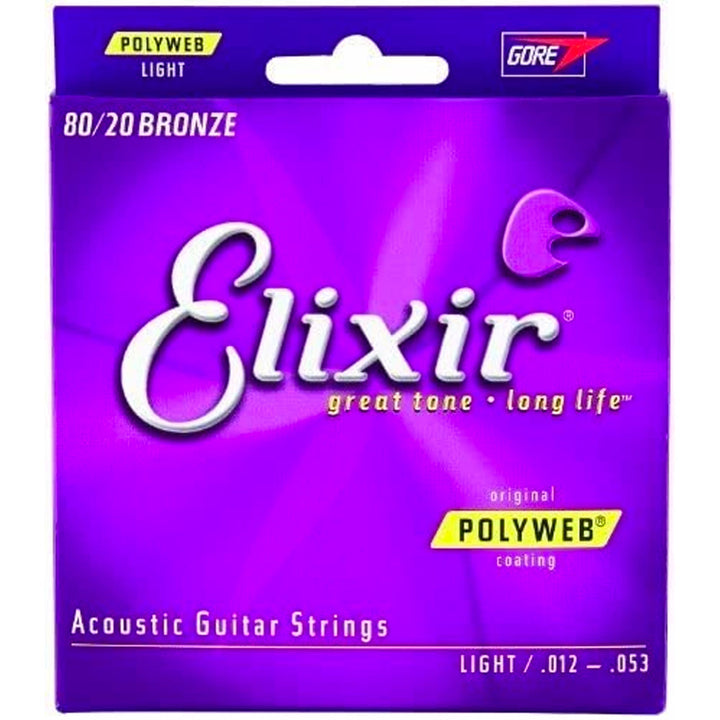 Elixir Polyweb Acoustic Strings (Light 12-53)
