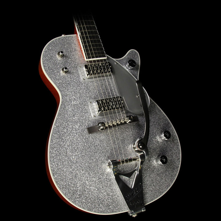 Used Gretsch G6129T Silver Jet with Bigsby Electric Guitar Silver Sparkle