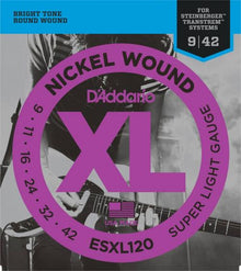 D'Addario Nickel Wound Double Ball End Strings (Super Light 9-42)