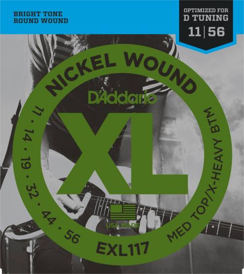 D'Addario Nickel Wound Electric Strings (Medium/X-Heavy 11-56)