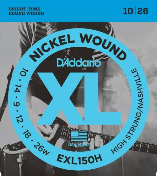 D'Addario Nickel Wound Electric Strings (High Strung/Nashville 10-26)