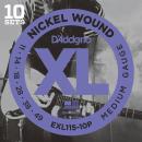 D'Addario 10-Pack Nickel Wound Electric Strings (Blues/Jazz Rock 11-49)