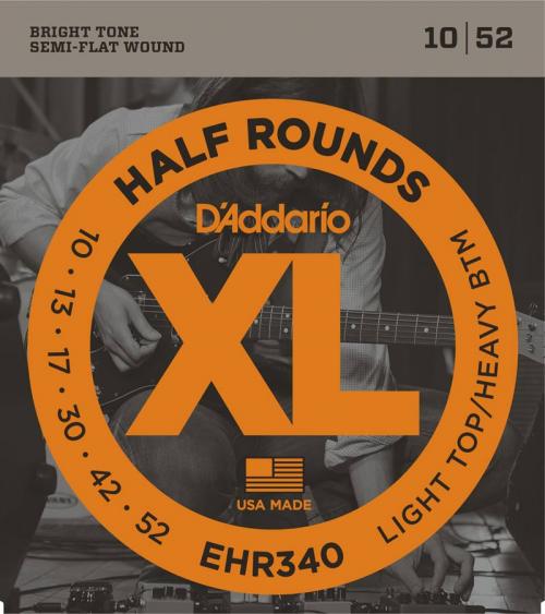 D'Addario Half Rounds Electric Strings (Light Top/Heavy Bottom 10-52)
