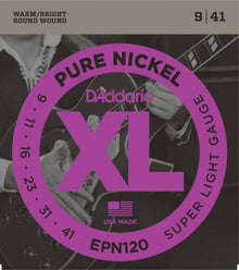 D'Addario Pure Nickel Electric Strings (Super Light 9-41)