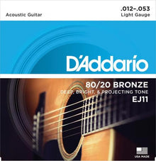 D'Addario 80/20 Bronze Acoustic Strings (Light 12-53)