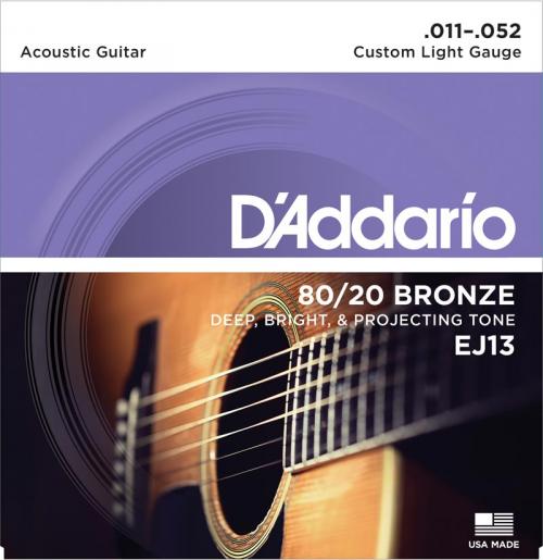 D'Addario 80/20 Bronze Acoustic Strings (Custom Light 11-52)