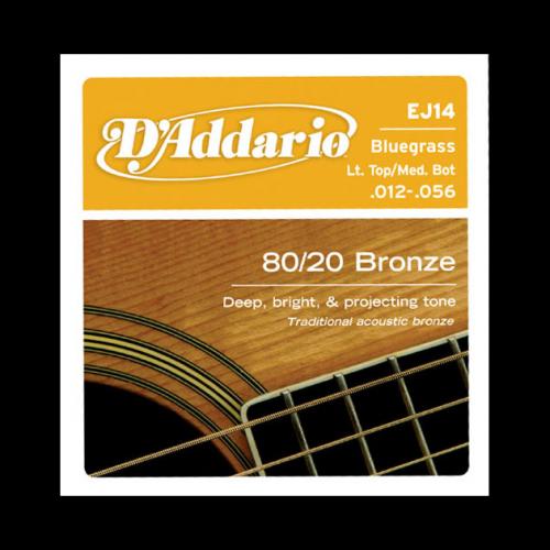 D'Addario 80/20 Bronze Acoustic Strings (Bluegrass 12-56)