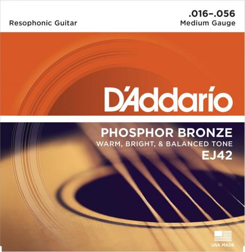 D'Addario Phosphor Bronze Acoustic Strings (Resophonic 16-56)