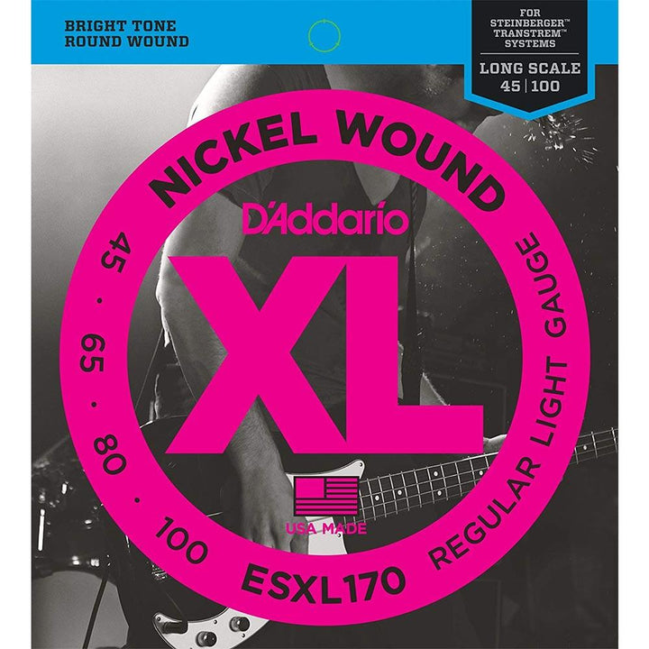 D'Addario Nickel Wound Double-Ball End Bass Strings (Reg 45-100)