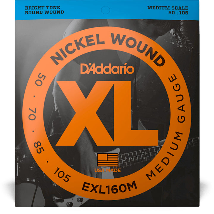 D'Addario EXL160M Nickel Wound Bass Strings 50-105