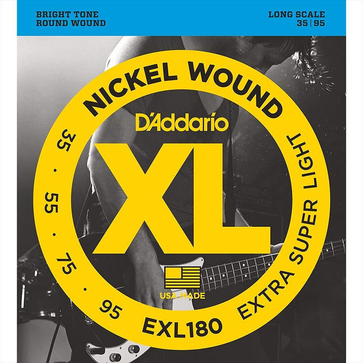 D'Addario Nickel Wound Bass Strings (Extra-Super Light 35-95)