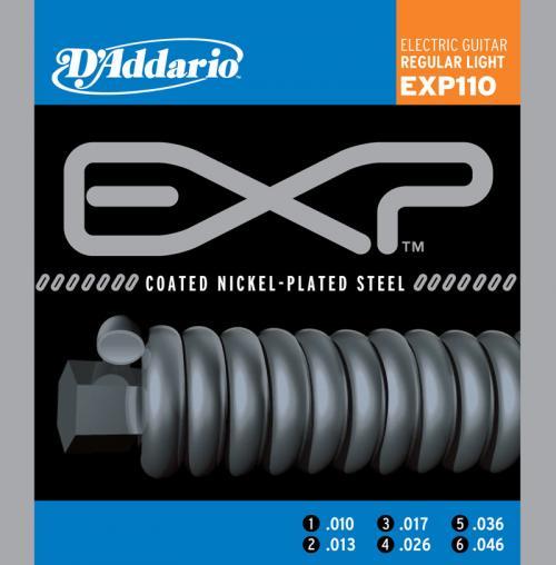 D'Addario EXP Coated Nickel Wound Electric Strings (Regular Light 10-46)