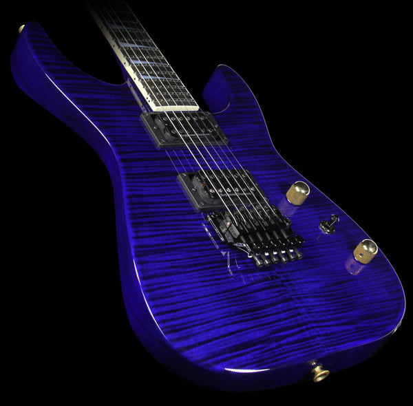 Jackson Custom Shop Music Zoo Exclusive SL2H-V Soloist Flame Maple Electric Guitar Transparent Blue