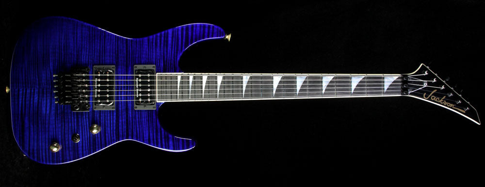 Jackson Custom Shop Music Zoo Exclusive SL2H-V Soloist Flame Maple Electric Guitar Transparent Blue — 2