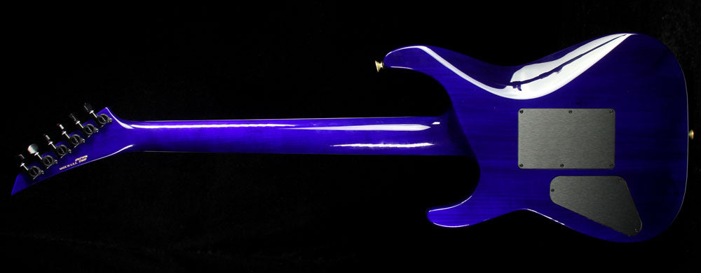 Jackson Custom Shop Music Zoo Exclusive SL2H-V Soloist Flame Maple Electric Guitar Transparent Blue — 3