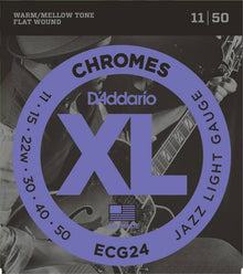 D'Addario Chromes Flatwound Electric Strings (Jazz Light 11-50)